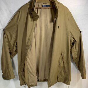 Vintage Ralph Lauren Jacket Leather Zipper with Hidden Hood Mens Size 3XLT